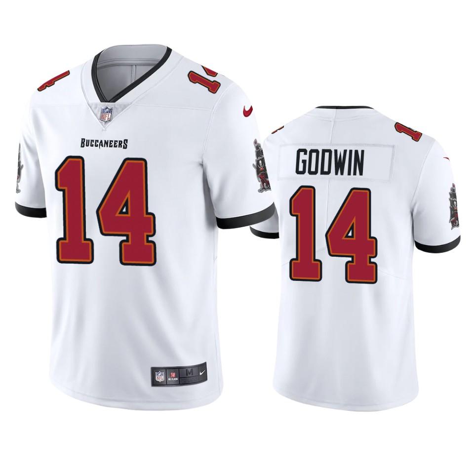 Tampa Bay Buccaneers Men Nike NFL  #14 Chris Godwin White Vapor Limited Jersey ->tampa bay buccaneers->NFL Jersey